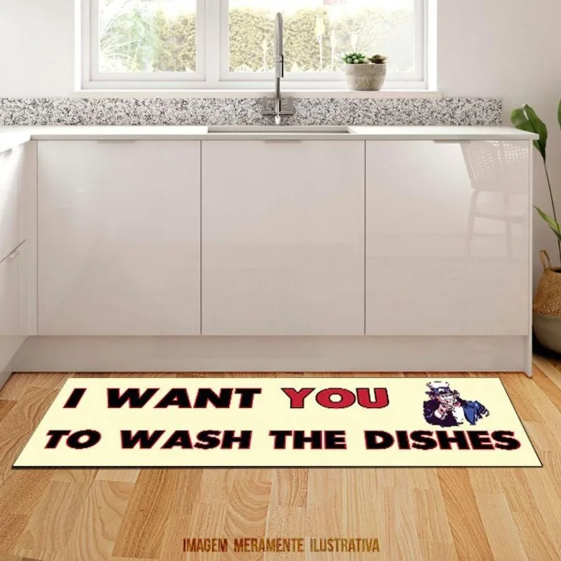 Tapete Passadeira Want You To Wash 100X40Cm - DELUZZ