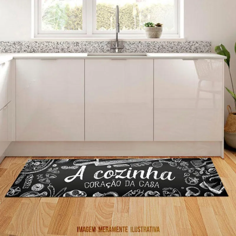 Tapete Passadeira Lousa Para Cozinha 100X40Cm - DELUZZ