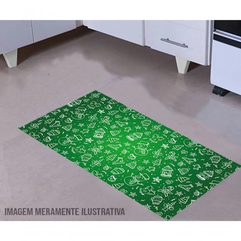 Tapete Para Cozinha Natal Verde 60x40cm - DELUZZ