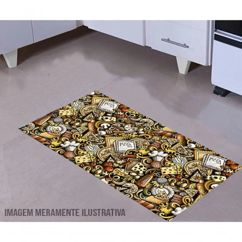 Tapete Para Cozinha Pizza 60x40cm - DELUZZ