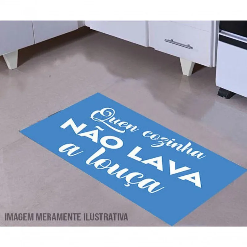 Tapete Para Cozinha Quem Cozinha Não Lava A Louça 60x40cm - DELUZZ