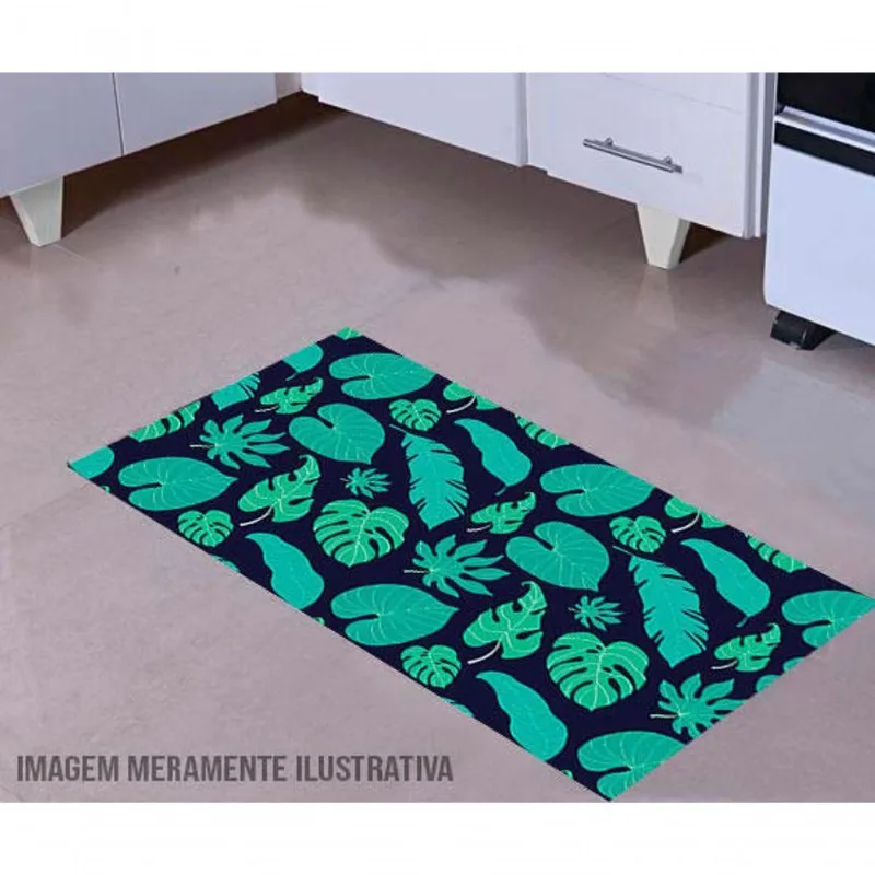 Tapete Para Cozinha Tropical Verde 60X40Cm - DELUZZ