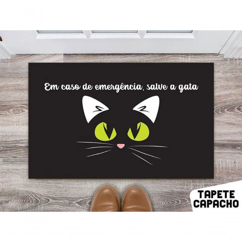 Tapete 60x40cm - Em Caso De Emergencia, Salve A Gata - DELUZZ