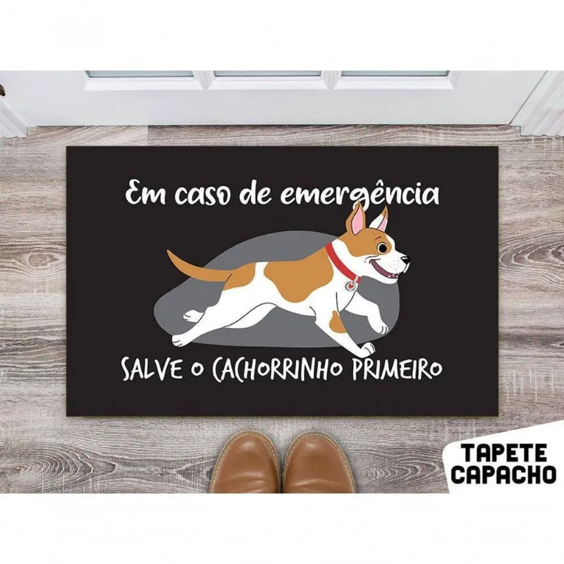 Tapete 60x40cm Em Caso De Emergência, Salve O Cachorro Primeiro - DELUZZ