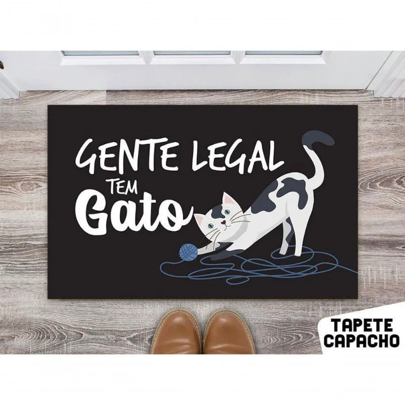 Tapete 60x40cm - Gente Legal Tem Gato - DELUZZ