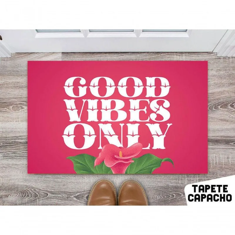 Tapete 60x40cm - Good Vibes Only - DELUZZ