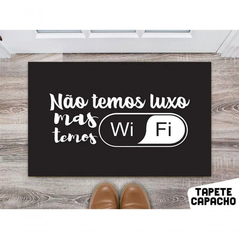 Tapete Para Cozinha 60X40Cm Não Tem Luxo Mas Tem Wifi - DELUZZ