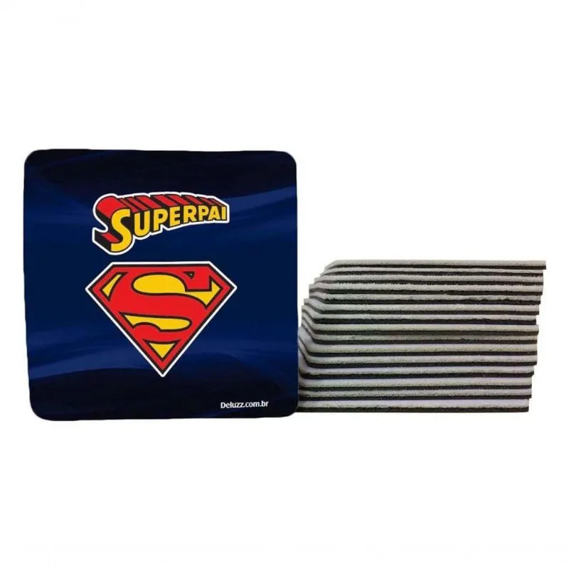 Jogo 10 Porta Copos Coleção Dias Dos Pais Super Pai - DELUZZ
