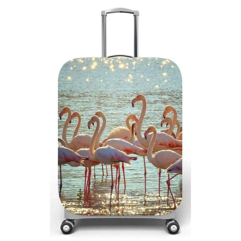Capa Para Mala Viagem M C40x A59 X P27cm Flamingos Na Agua