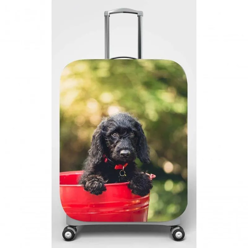Capa Mala Viagem M C40x A59 X P27cm Cachorro Preto No Balde