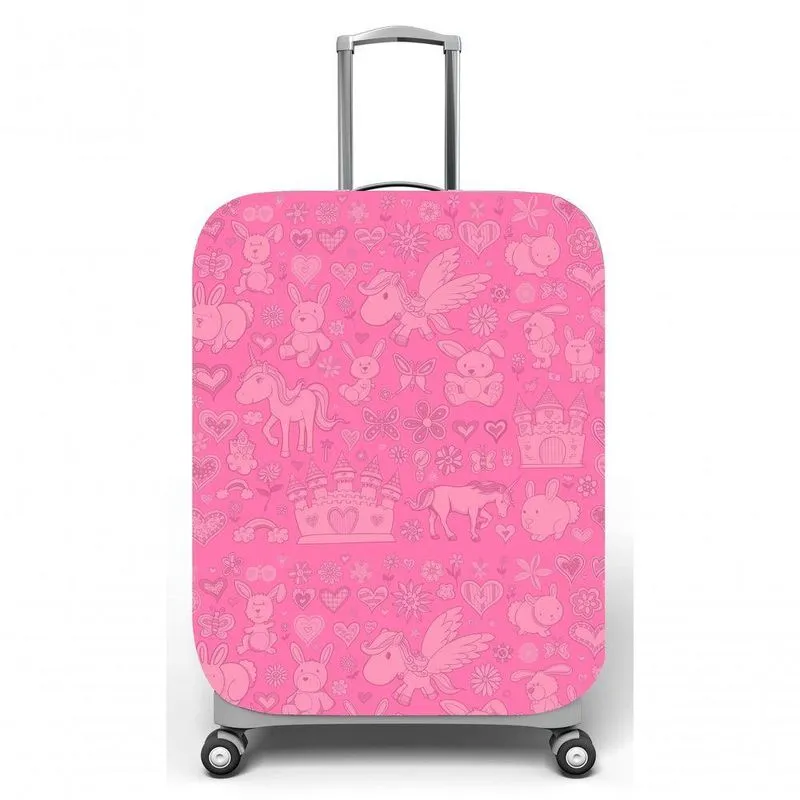 Capa Para Mala De Viagem M, Medidas Max C40x A59 X P27cm Unicornios Infantil Rosa