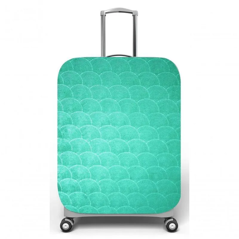 Capa Para Mala De Viagem M, Medidas Max C40x A59 X P27cm Escamas Sereia Azul