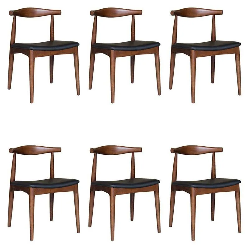 Kit 6 Cadeiras Decorativas Sala e Escritório Nami Madeira