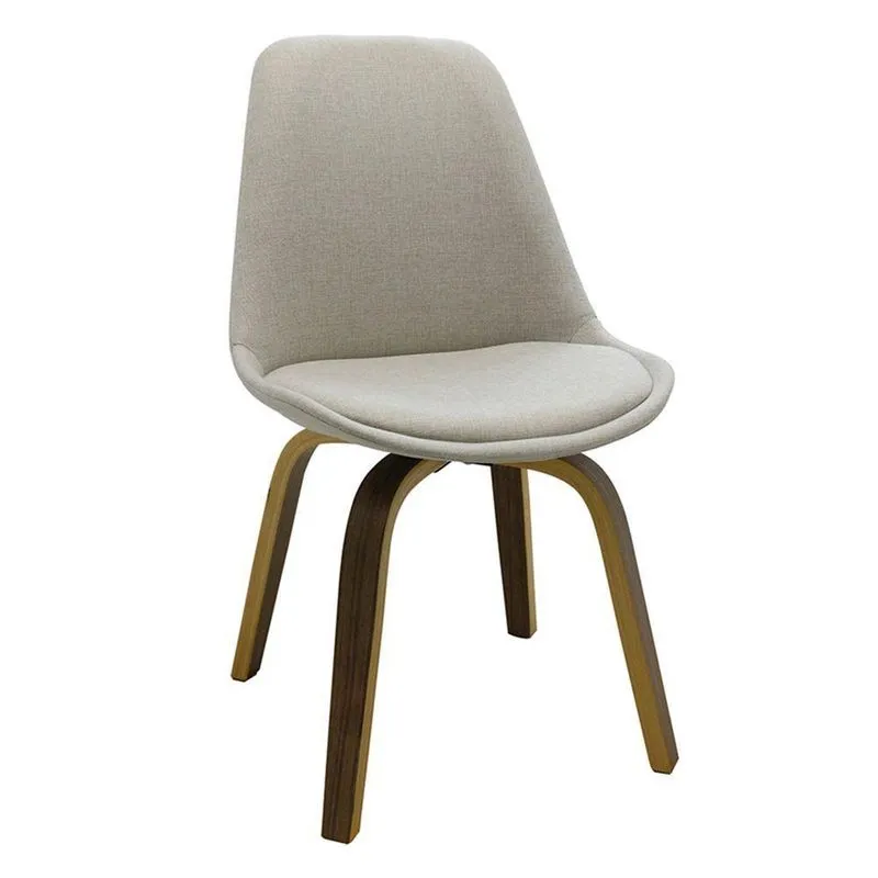 Cadeira Secretária Softline (lis) Linho Base Fixa Bege Gran Belo