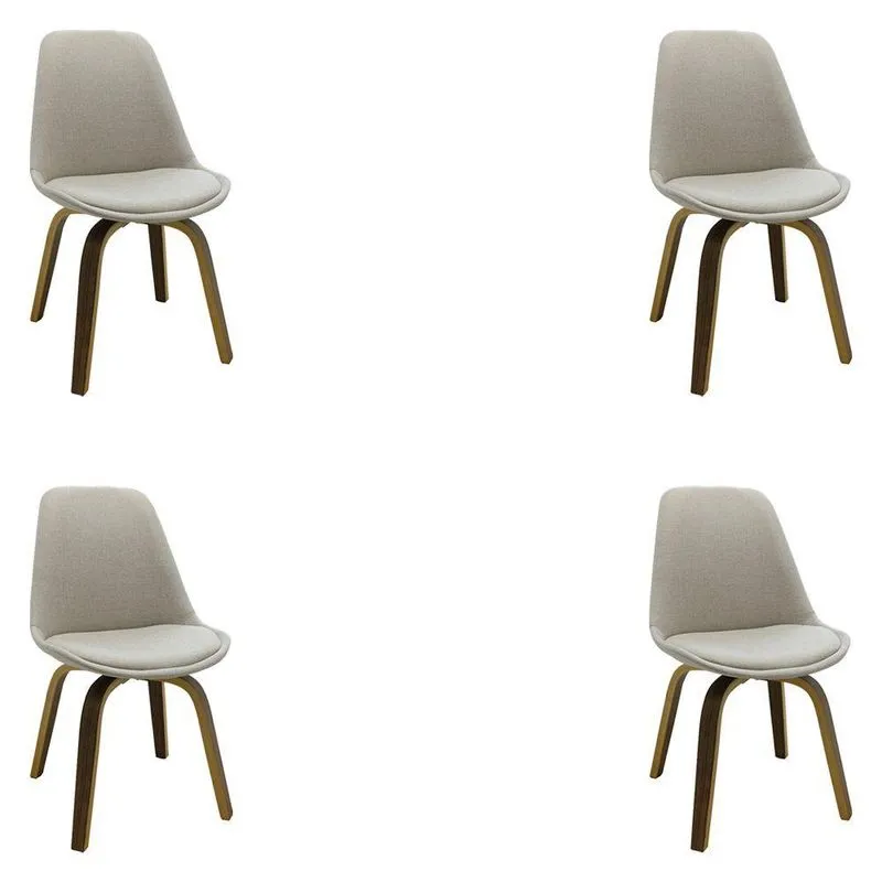 Kit 4 Cadeiras Decorativas Sala e Escritório Linho Bege