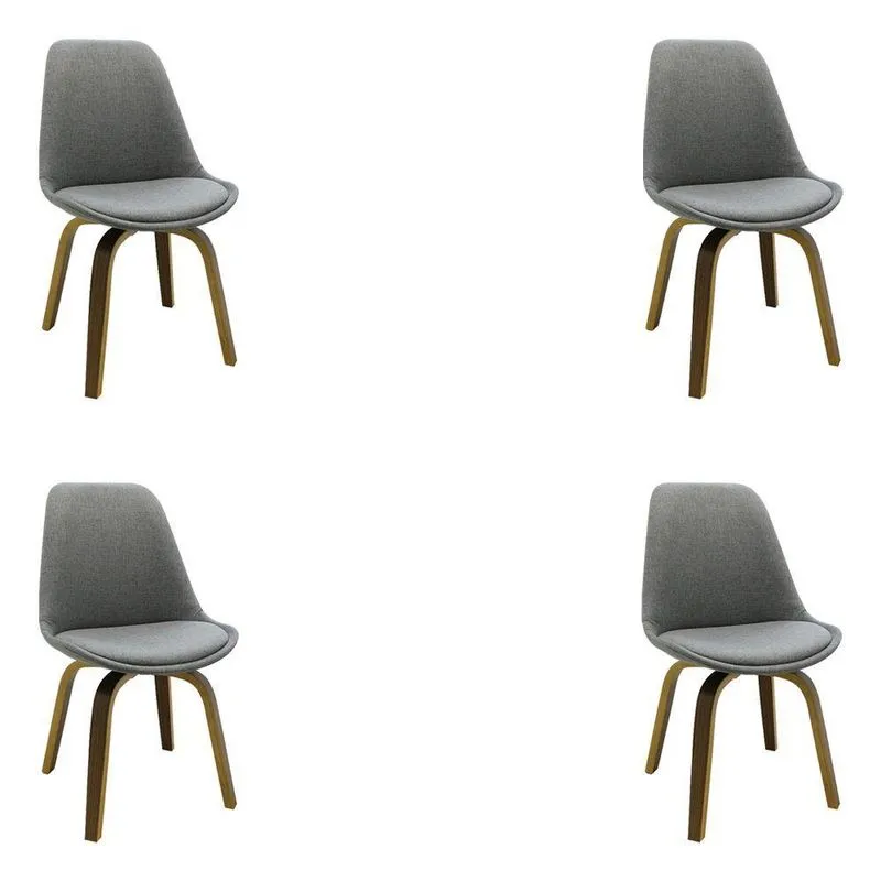 Kit 4 Cadeiras Decorativas Sala e Escritório Linho Cinza