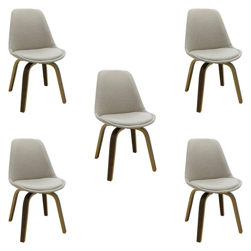 Kit 5 Cadeiras Decorativas Sala e Escritório Softline Bege