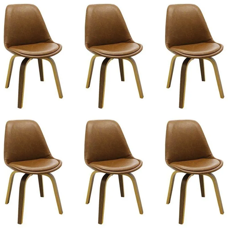 Kit 6 Cadeiras Decorativas Sala E Escritório Softline Marrom