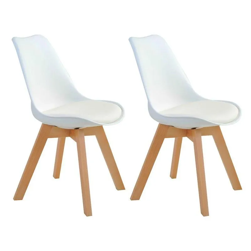 Kit 2 Cadeiras Decorativas Sala E Escritório Selfcare Branca