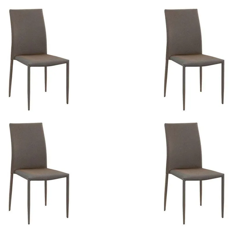 Kit 4 Cadeiras Decorativas Sala E Cozinha Karma Poliéster Dourada Com Preto - Gran Belo