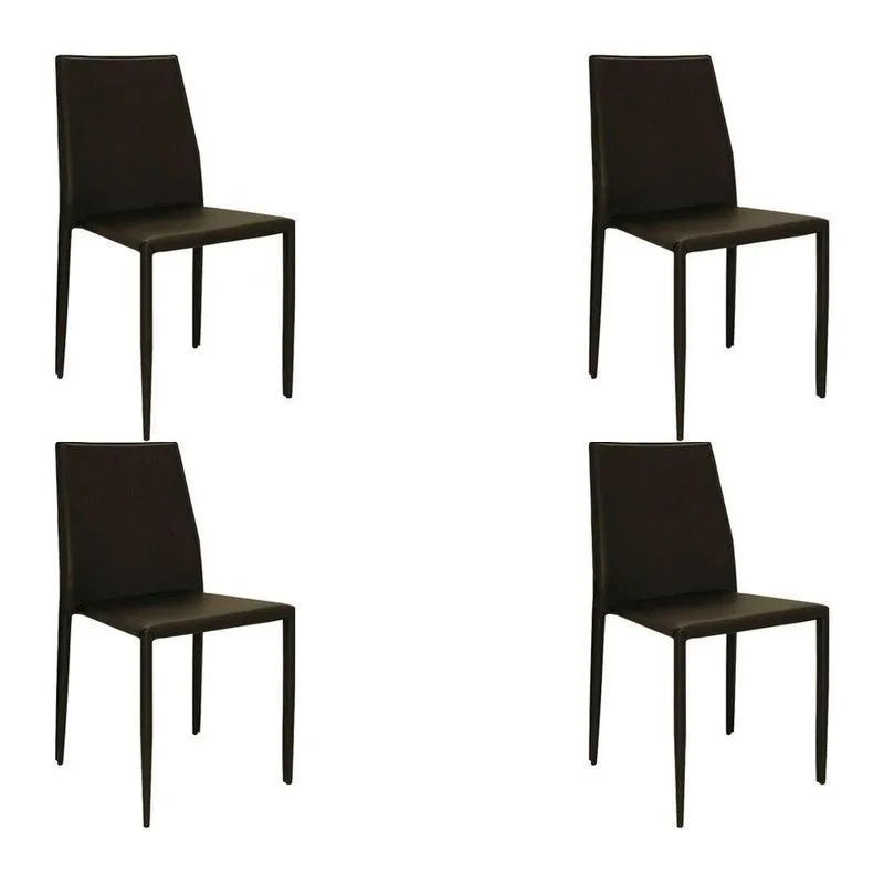 Kit 4 Cadeiras Decorativas Sala e Cozinha Karma Pvc Marrom