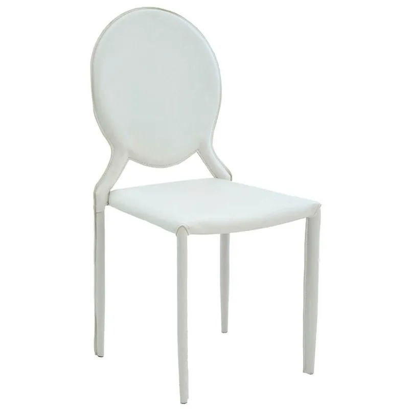 Cadeira Decorativa Sala e Cozinha Karma Medalhão Pvc Branca