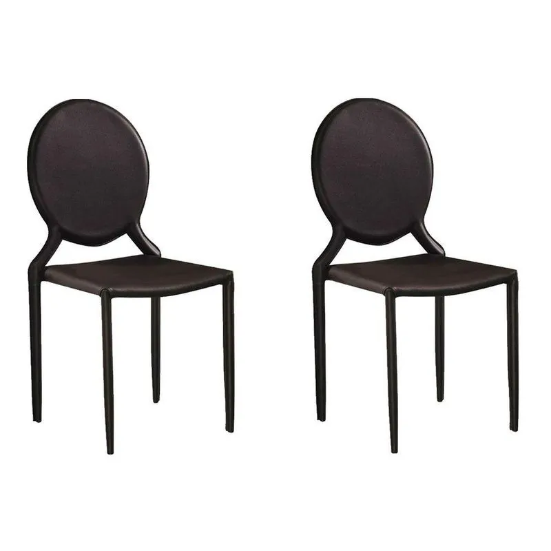 Kit 2 Cadeiras Decorativas Sala Karma Medalhão Pvc Marrom