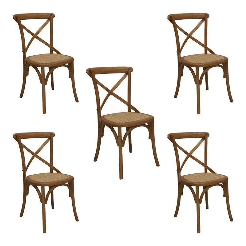 Kit 5 Cadeiras Sala De Jantar Cozinha Danna Rattan Bétula