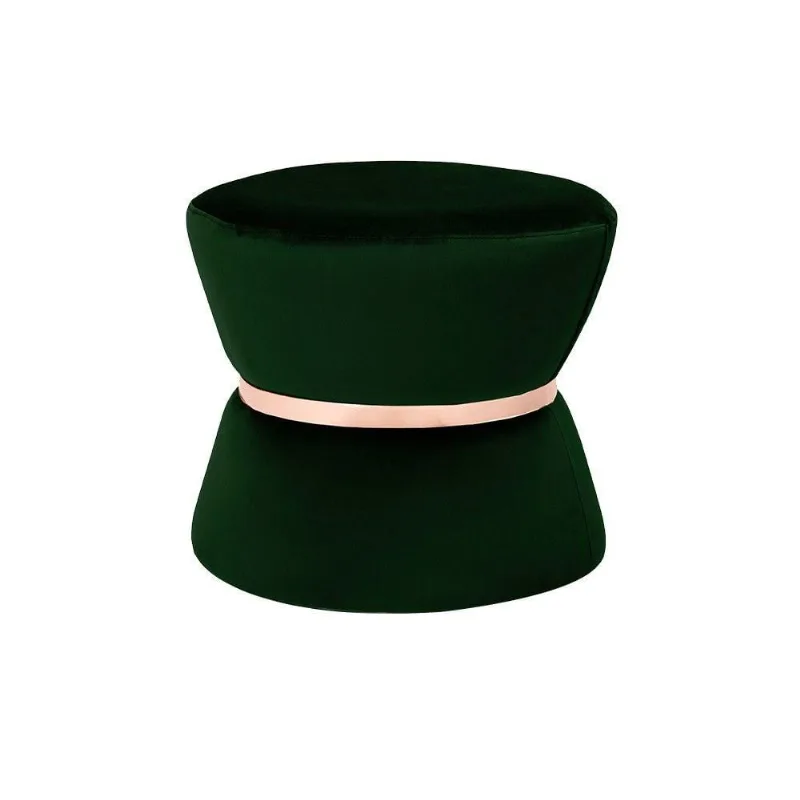 Puff Sala de Estar 45cm Dhaka Veludo Verde Gran Belo
