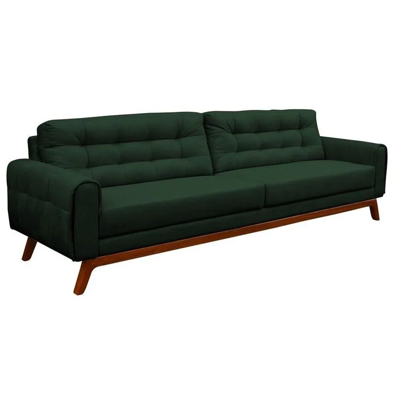 Sofá 3 Lugares Sala de Estar Eros 210cm Veludo Esmeralda