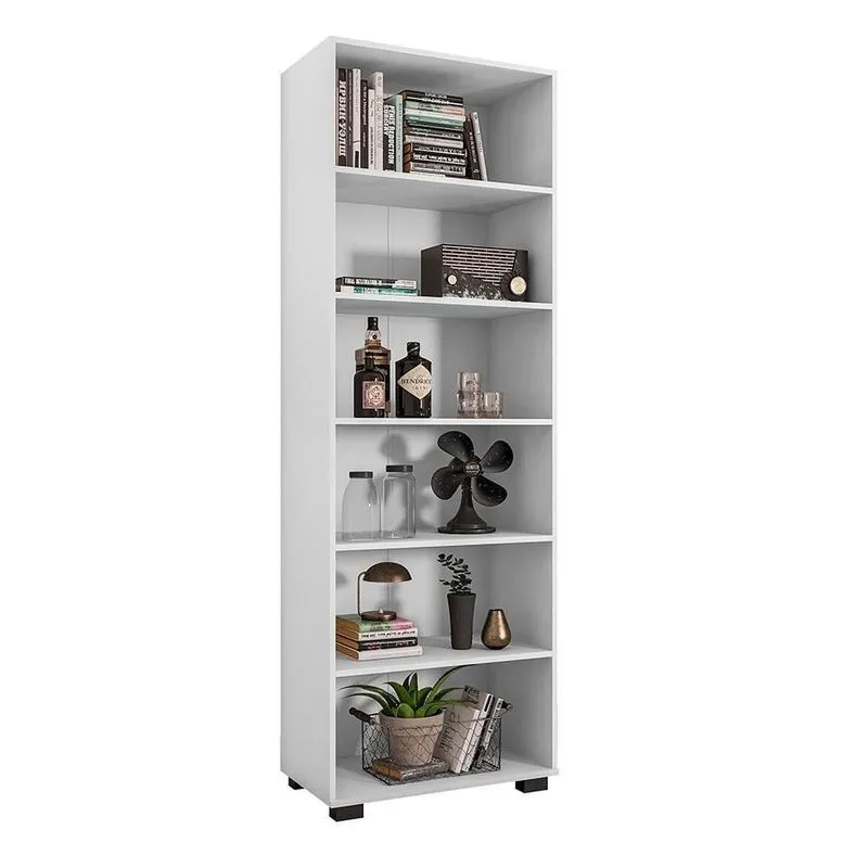 Estante De Livros Alf Branco Texturizado G47 6 Prateleiras Gran Belo
