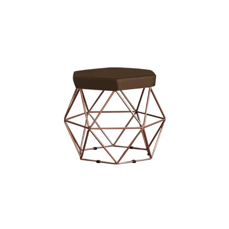 Puff Base Bronze Elsa Suede Marrom Gran Belo
