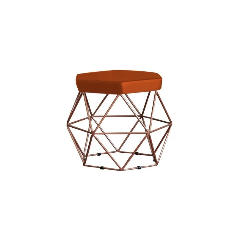 Puff Base Bronze Elsa Suede Telha Gran Belo