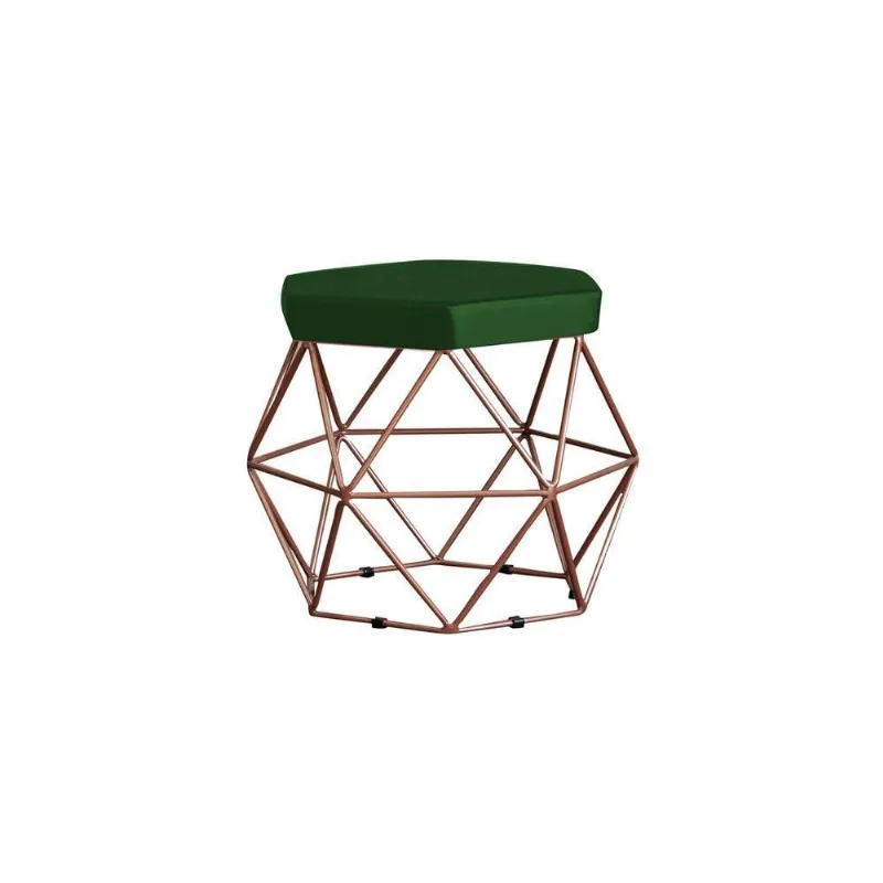 Puff Base Bronze Elsa Suede Verde Gran Belo