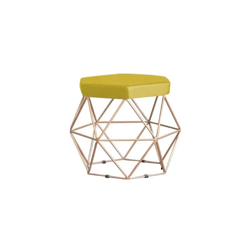 Puff Base Gold Elsa Suede Amarelo Gran Belo