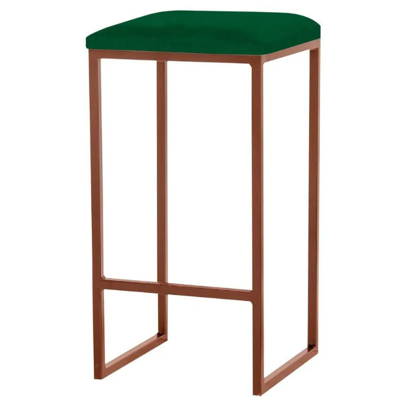 Banqueta Billie Base Bronze Suede Verde Gran Belo