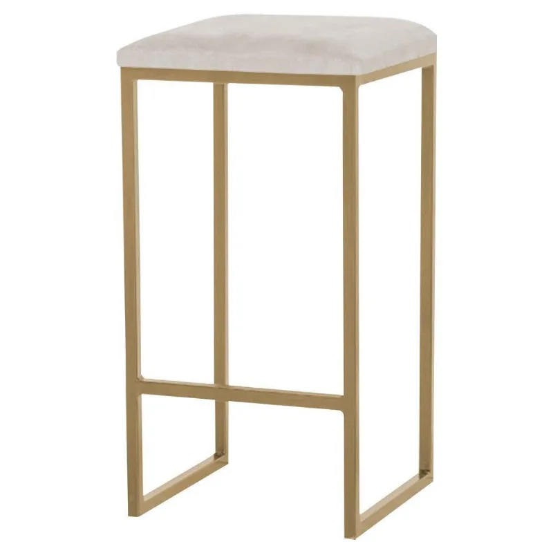 Banqueta Billie Base Gold Suede Bege Gran Belo