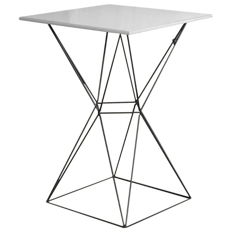 Mesa Bistrô Yanca Tampo Branco Base Preta Gran Belo - Gran Belo