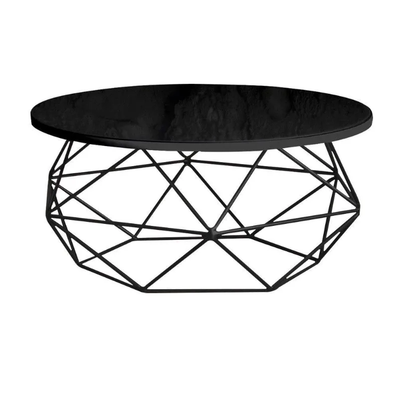 Mesa de Centro Coraline Tampo Preto Base Preto Gran Belo