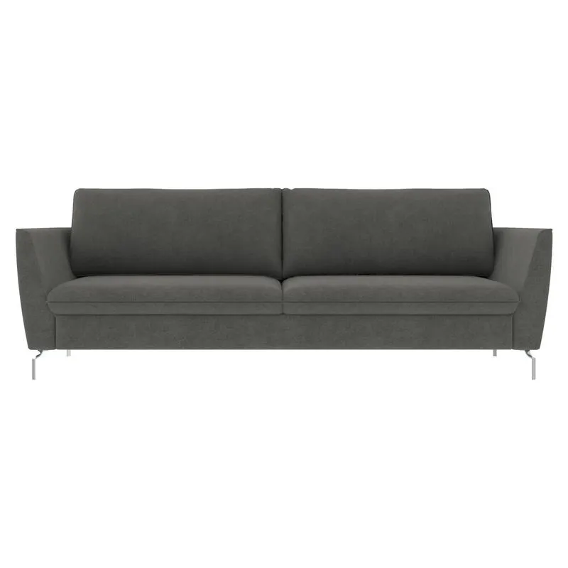Sofá Decorativo Sala De Estar 230cm Olívia Suede Grafite - Gran Belo