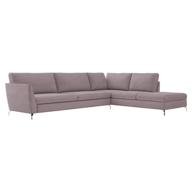 Sofá de Canto Direito 262Cm Olívia Suede Rosê Gran Belo