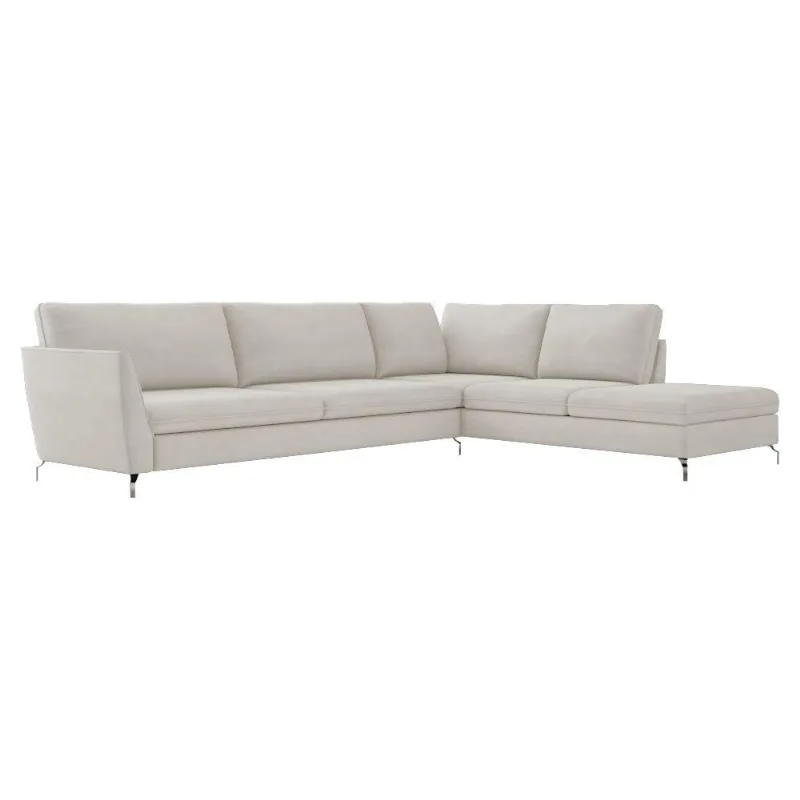 Sofá de Canto Direito 302cm Olívia Suede Bege Gran Belo