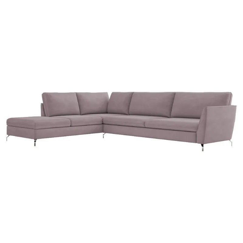 Sofá de Canto Esquerdo 282cm Olívia Suede Rosê Gran Belo