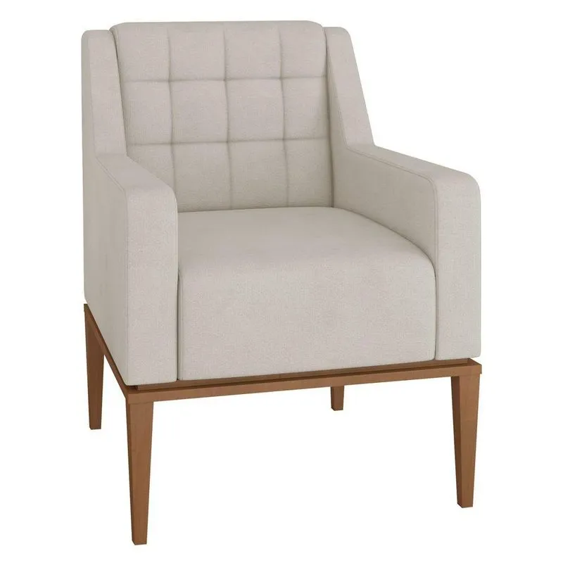 Poltrona Decorativa Sala Estar Madonna Suede Bege Gran Belo
