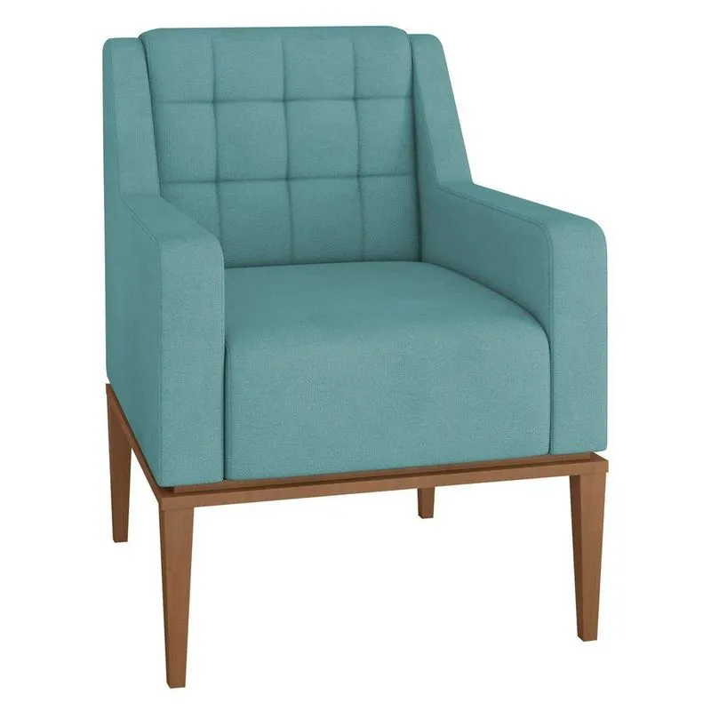 Poltrona Decorativa Madonna Suede Turquesa Gran Belo