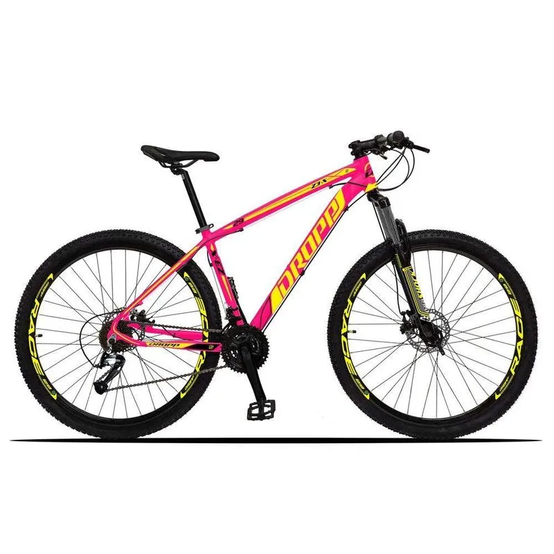 Bicicleta Z3-x Aro 29 Disco Hidráulico Rosa Amarelo Dropp