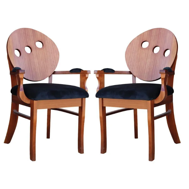 2 Poltronas Decorativas Sala De Jantar Teseu Madeira Maciça