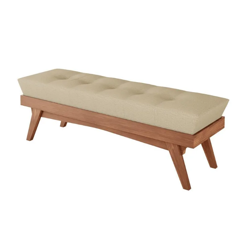Banco Decorativo Sala de Estar Rita 140cm Linho Bege