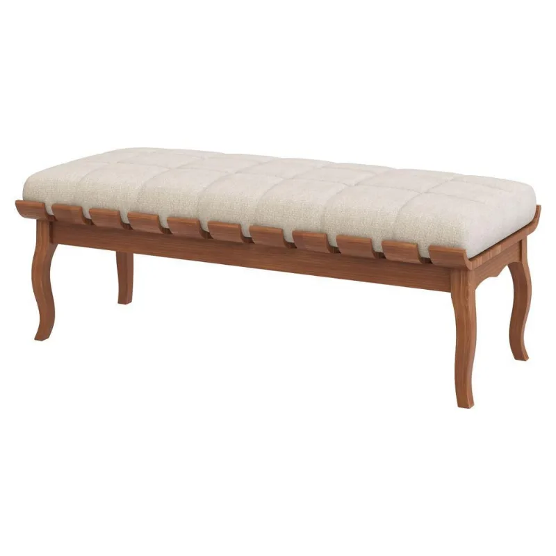 Banco Decorativo Sala de Estar Fiord 160 cm Linho Bege