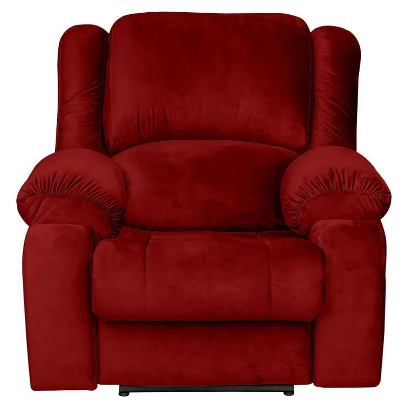 Poltrona do Papai Elétrica com Entrada Usb Veludo Vermelho